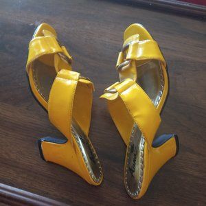 Yellow Patent Sandal